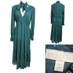 Rygrass Women's Long Sleeve Green Dress